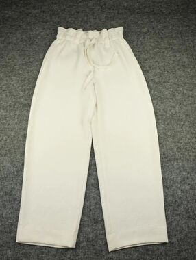 Wilfred Wrinkle-Resistant Cream Paperbag-Waist Wide Leg Pants Size M
